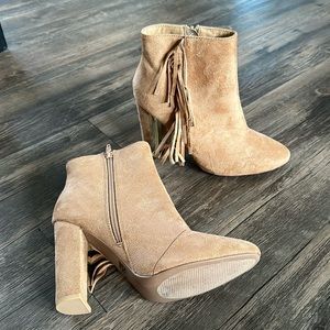 Faux suede ankle booties
